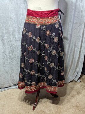 Soft Surroundings (L) Beaded Sequined A-Line Skirt